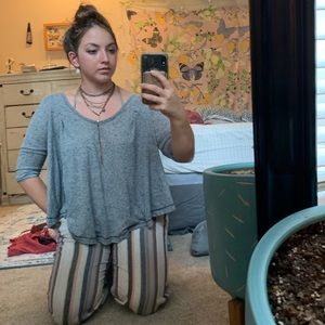 Gray Free People Top